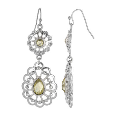 1928 Silver Tone Womens Drop Earrings