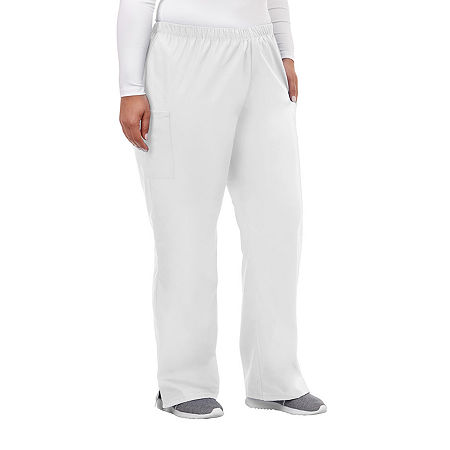 Fundamentals By White Swan 14920 Drawstring Unisex Adult Big And Tall Scrub Pants, Large Tall, White