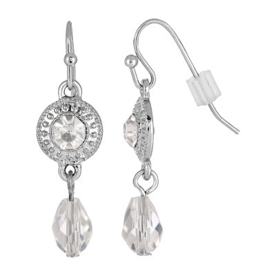 1928 Silver Tone Womens Drop Earrings