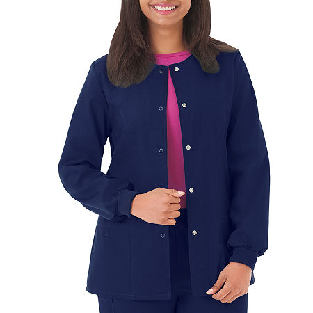 Fundamentals By White Swan 14740 Warm-Up Womens Scrub Jacket, Small, Blue