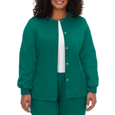 Fundamentals By White Swan 14740 Warm-Up Womens Plus Scrub Jacket, 4x-large, Green