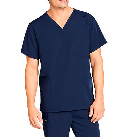 Jockey 2371 Unisex Adult V Neck Stretch Fabric Short Sleeve Scrub Top, X-small, Blue