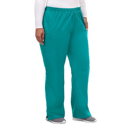 Fundamentals By White Swan 14720 Cargo Womens Plus Scrub Pants, 4x-large, Blue