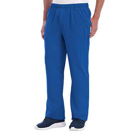 Jockey 2305 Mens Short Stretch Fabric Scrub Pants, Medium Short, Blue