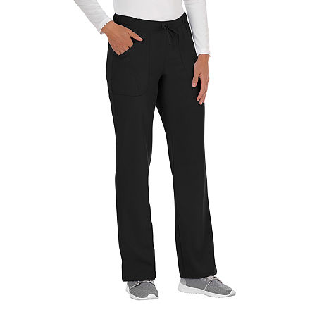 Jockey 2377 Womens Tall Stretch Fabric Scrub Pants, Small Tall, Black