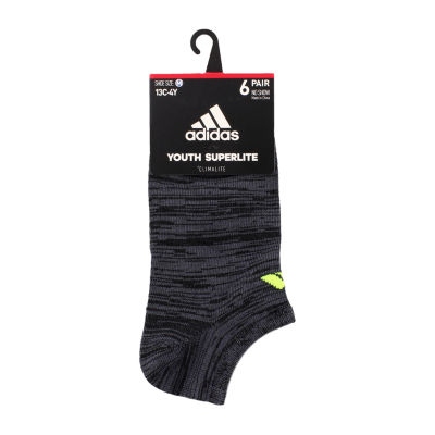 adidas Little & Big Kid Boys Multi-Pack 6 Pair No Show Socks
