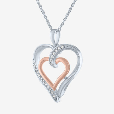 Limited Time Special! 1/10 CT. T.W. Diamond Heart Necklace in14K