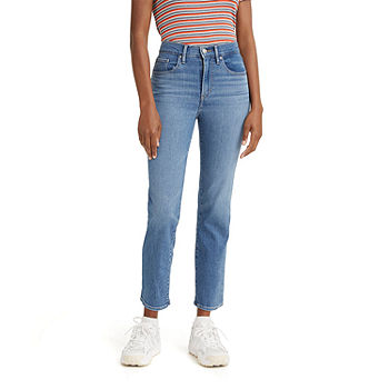 LEVI'S, 724 High Rise Straight Crop in Black Pixel