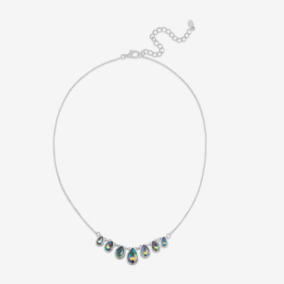 Bijoux Bar Delicates Multi Color Silver Tone 16 Inch Statement Necklace