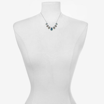 Bijoux Bar Delicates Multi Color Silver Tone 16 Inch Statement Necklace
