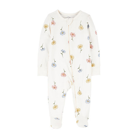 Carter's Purelysoft Baby Girls Sleep and Play, Newborn, White