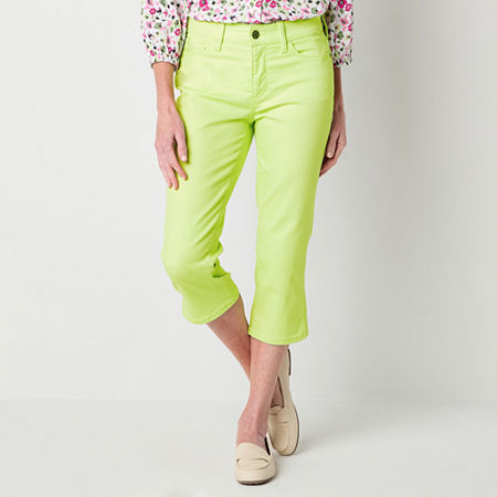 St. John's Bay Womens Skinny Mid Rise Skinny Fit Capri Pant, 6 Petite, Green