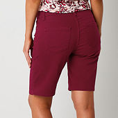 ショートパンツ   Women Shorts  Burmudas 92WWPA08 635 RED Bermuda Shorts Red Shorts for Women - JCPenney