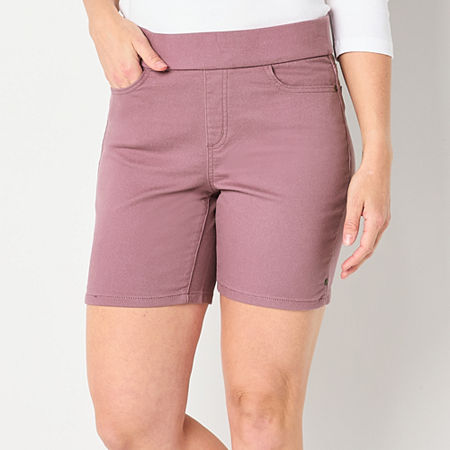 Liz Claiborne Amber Womens Mid Rise Pull-On Short, 18, Purple