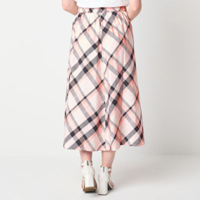 Liz Claiborne Womens Mid Rise Midi A-Line Skirt