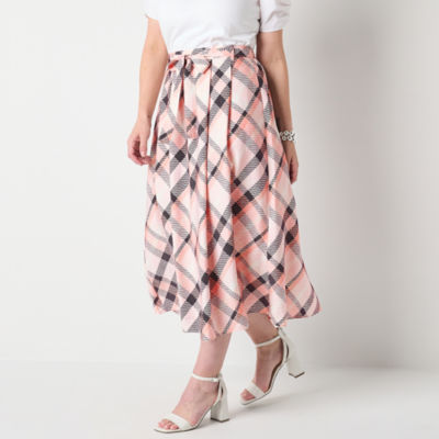Liz Claiborne Womens Mid Rise Midi A-Line Skirt