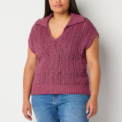 Pink Jcp Ladies Sweaters New Jcp Women's V-Neck Sweater Plus Sizes