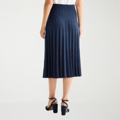 Liz Claiborne Womens Midi Pleated Skirt