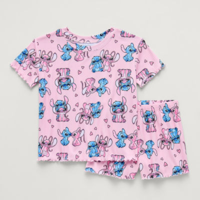 Disney Collection Girls Lilo & Stitch Rib 2-pc. Big Kids Pajama Sets