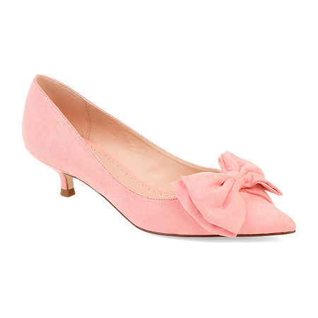 1950s Style Shoes | Heels, Flats, Boots, Sandals Journee Collection Womens Orana Pumps Slip-on Pointed Toe Kitten Heel 12 Medium Pink $55.99 AT vintagedancer.com