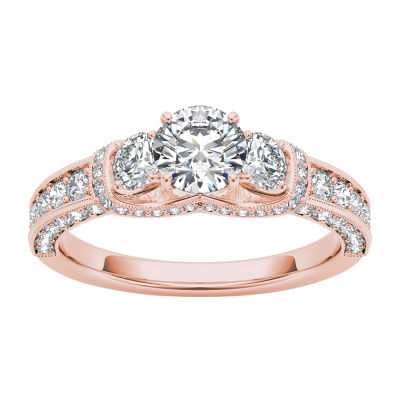 1 1/5 CT.T.W. Natural Round Diamond 14K Gold 3-Stone Ring