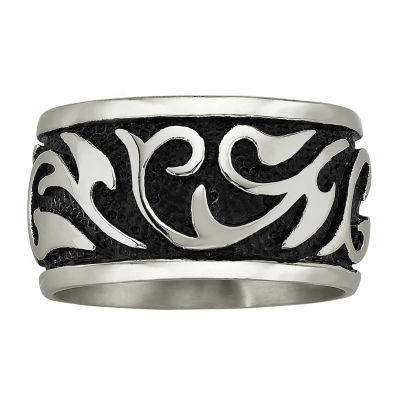 Men's Swirl Band Stainless Steel