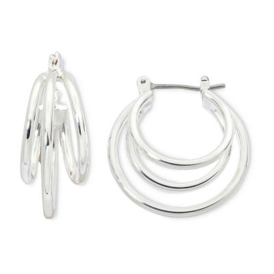 Mixit Hypoallergenic Silver Tone Hoop Earrings