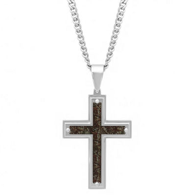 Mens Stainless Steel Cross Pendant Necklace JCPenney