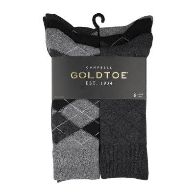Gold Toe Campbell 6 Pair Crew Socks Mens