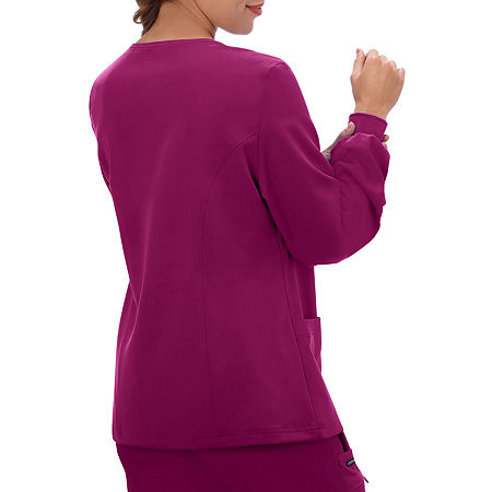 Jockey 2356 Snap Front Womens Scrub Jacket, Large, Purple