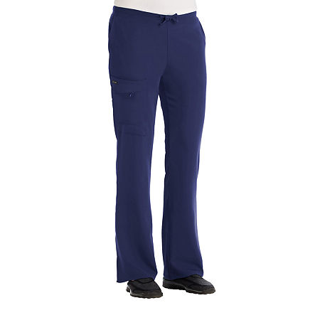 Jockey 2249 Tie-Waist 4-Pocket Womens Petite Scrub Pants, Petite Medium, Blue