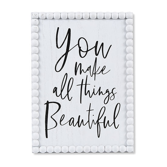 10x14 You Make All Things Beautiful Beaded Wall Sign