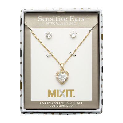 Mixit Womens Heart Hypoallergenic 2-pc. Jewelry Set