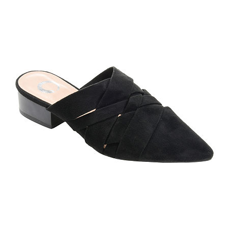 Journee Collection Womens Kalida Pointed Mules, 6 Medium, Black