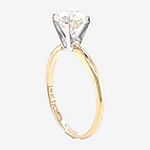 Deluxe Collection Womens 1 1/2 CT. T.W. Genuine White Diamond 14K Gold Round Solitaire Engagement Ring