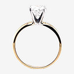 Deluxe Collection Womens 1 1/2 CT. T.W. Genuine White Diamond 14K Gold Round Solitaire Engagement Ring