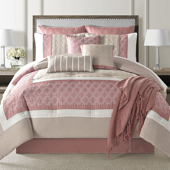 Eden & Oak Cleo 10-pc. Embroidered Comforter Set, Color: Clay - JCPenney
