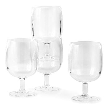 Clear Stacking Acrylic Wine Glasses 4 Pack