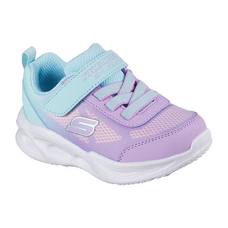 Skechers Girls Sola Glow Ombre Delux Sneakers, 6 Medium, Purple