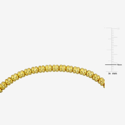 Mens 18K Gold Over Silver Titanium Stretch Bracelet