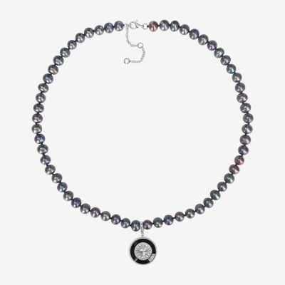 Mens Black 19 Inch Strand Necklace