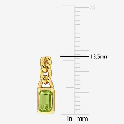 Womens Genuine Red Peridot 14K Gold Drop Earrings