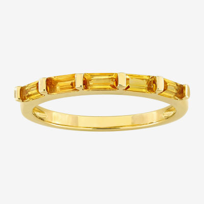 Womens Genuine Yellow Citrine 10K Gold Cocktail Ring