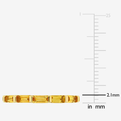 Womens Genuine Yellow Citrine 10K Gold Cocktail Ring