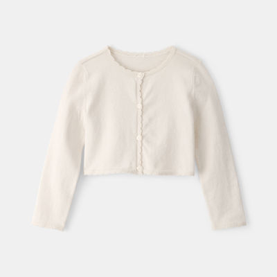 Carter's Toddler Girls Round Neck Long Sleeve Button Cardigan