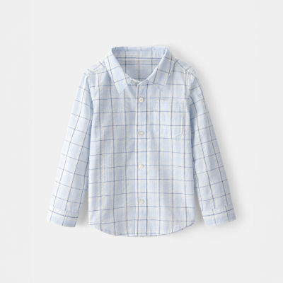 Carter's Toddler Boys Long Sleeve Cuffed Regular Fit Button-Down Shirt