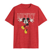 Novelty Mens Crew Neck Short Sleeve Classic Fit Mickey Mouse Big