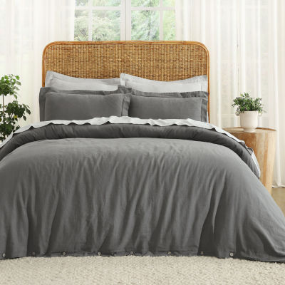 SUPERIOR® Orion Linen Garment Washed Soft Reversible Duvet Cover