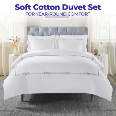 SUPERIOR® Moonlawn Cotton Embroidered Floral Duvet Cover