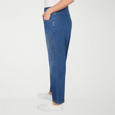 Alfred Dunner Austin Womens Mid Rise Straight Leg Jean